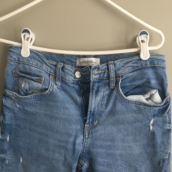Zara Mom Jeans with Knee Rips - Picture 2 of 4